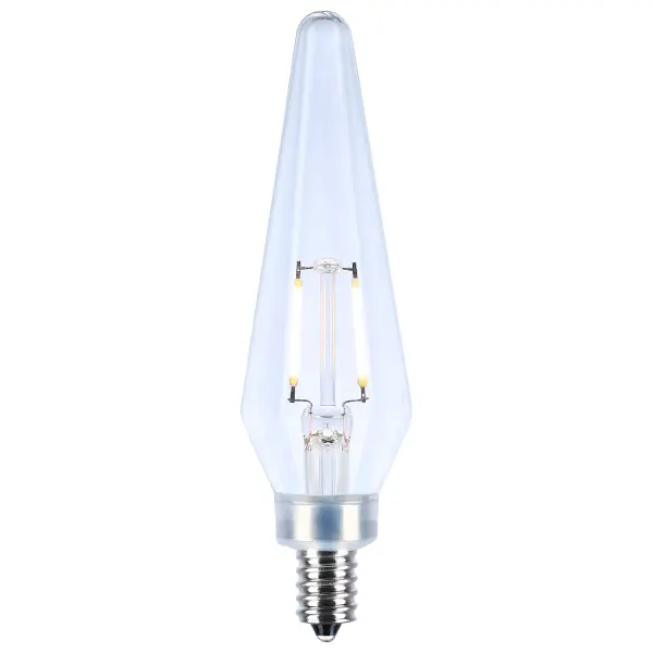 2 Watt Prismatic HX11 LED - 2700K CCT - Candelabra Base - 120 Volt - Clear Finish - 2-Card - Image 2