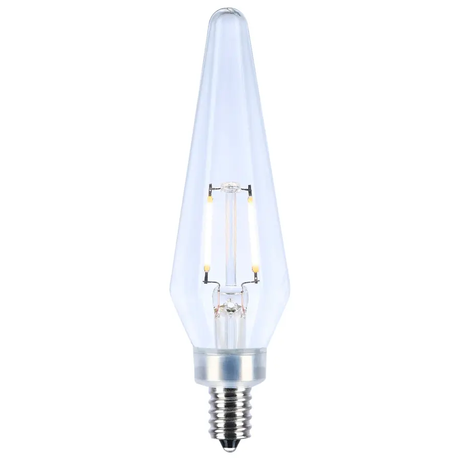 2 Watt Prismatic HX11 LED - 2700K CCT - Candelabra Base - 120 Volt - Clear Finish - 2-Card - Image 2