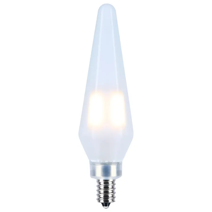 2 Watt Prismatic HX11 LED - 2700K CCT - Candelabra Base - 120 Volt - Frost Finish - 2-Card - Image 2
