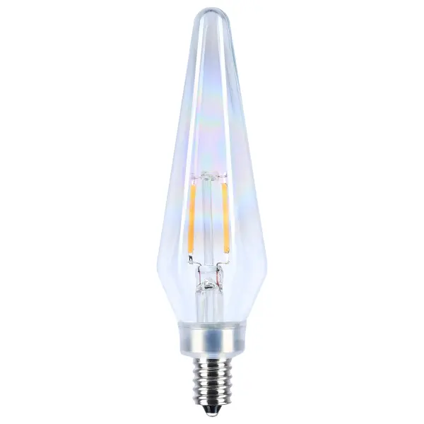 2 Watt Prismatic HX11 LED - 2700K CCT - Candelabra Base - 120 Volt - Aurora Finish - 2-Card - Image 1