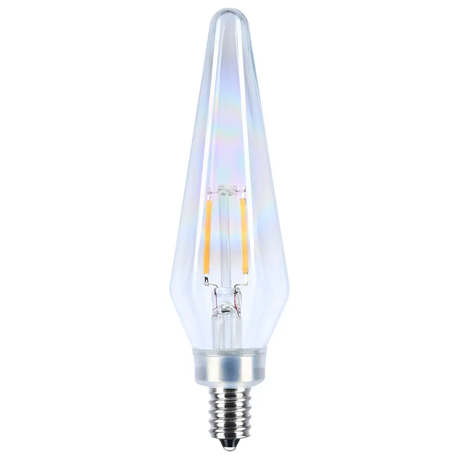 2 Watt Prismatic HX11 LED - 2700K CCT - Candelabra Base - 120 Volt - Aurora Finish - 2-Card - Image 1