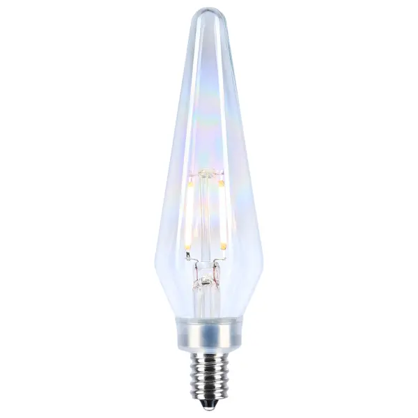 2 Watt Prismatic HX11 LED - 2700K CCT - Candelabra Base - 120 Volt - Aurora Finish - 2-Card - Image 2