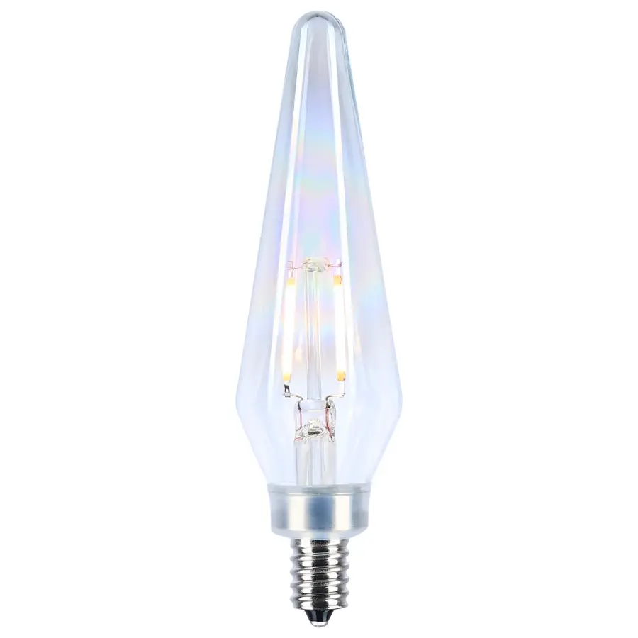 2 Watt Prismatic HX11 LED - 2700K CCT - Candelabra Base - 120 Volt - Aurora Finish - 2-Card - Image 2