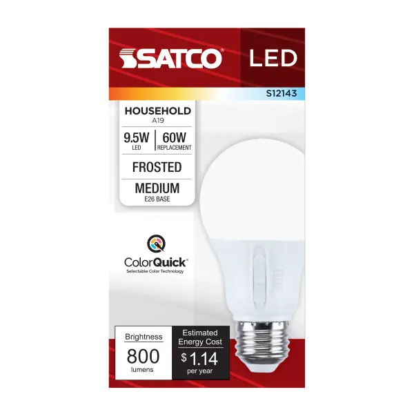 9.5 Watt LED - A19 - 27K/3K/35K/4K/5K - Medium Base - 120 Volt - Image 4