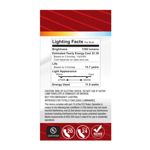 11.5 Watt LED - A19 - 27K/3K/35K/4K/5K - Medium Base - 120 Volt - Image 7