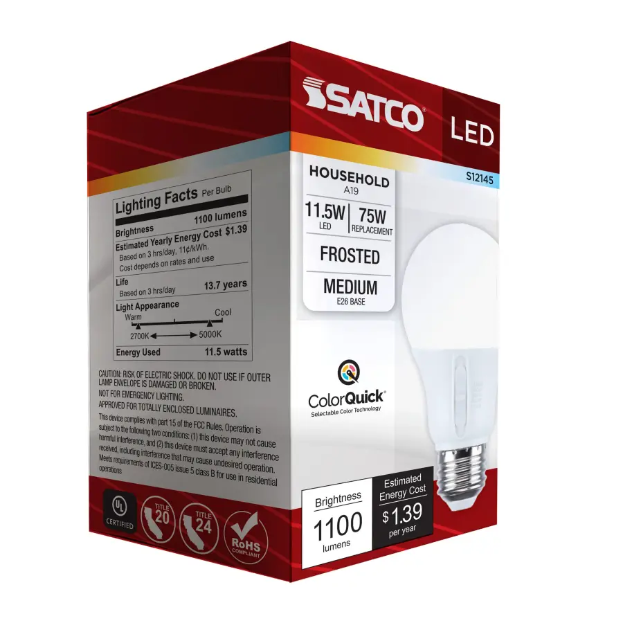 11.5 Watt LED - A19 - 27K/3K/35K/4K/5K - Medium Base - 120 Volt - Image 9