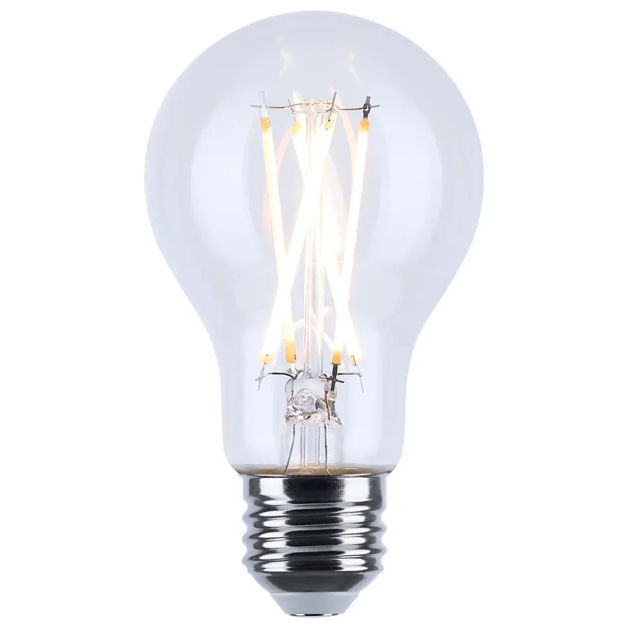 8 Watt LED A19 - 3000K-2000K Warm Dimming - Medium Base - Clear Finish - Image 2