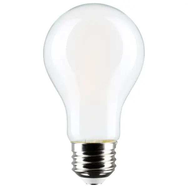 8 Watt LED A19 - 3000K-2000K Warm Dimming - Medium Base - Frost Finish - Image 1