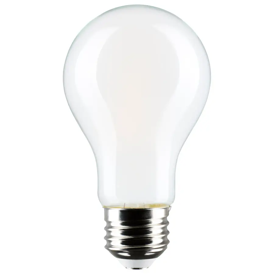 8 Watt LED A19 - 3000K-2000K Warm Dimming - Medium Base - Frost Finish - Image 1