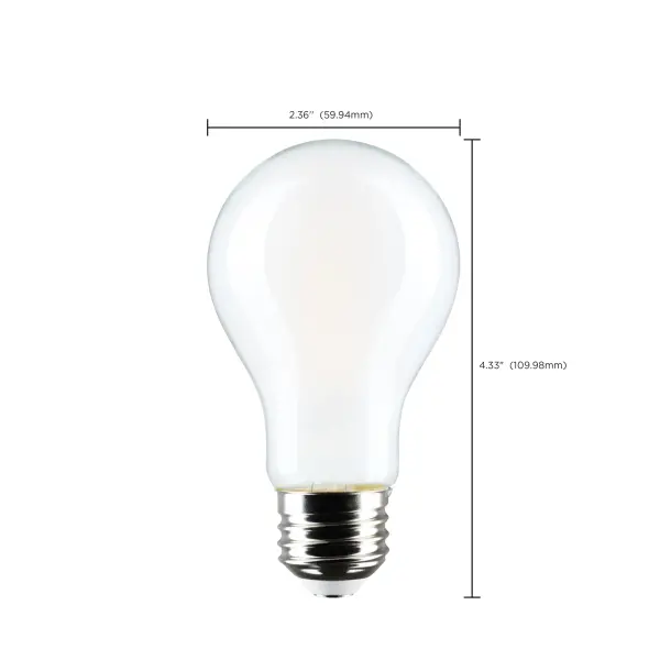 8 Watt LED A19 - 3000K-2000K Warm Dimming - Medium Base - Frost Finish - Image 11