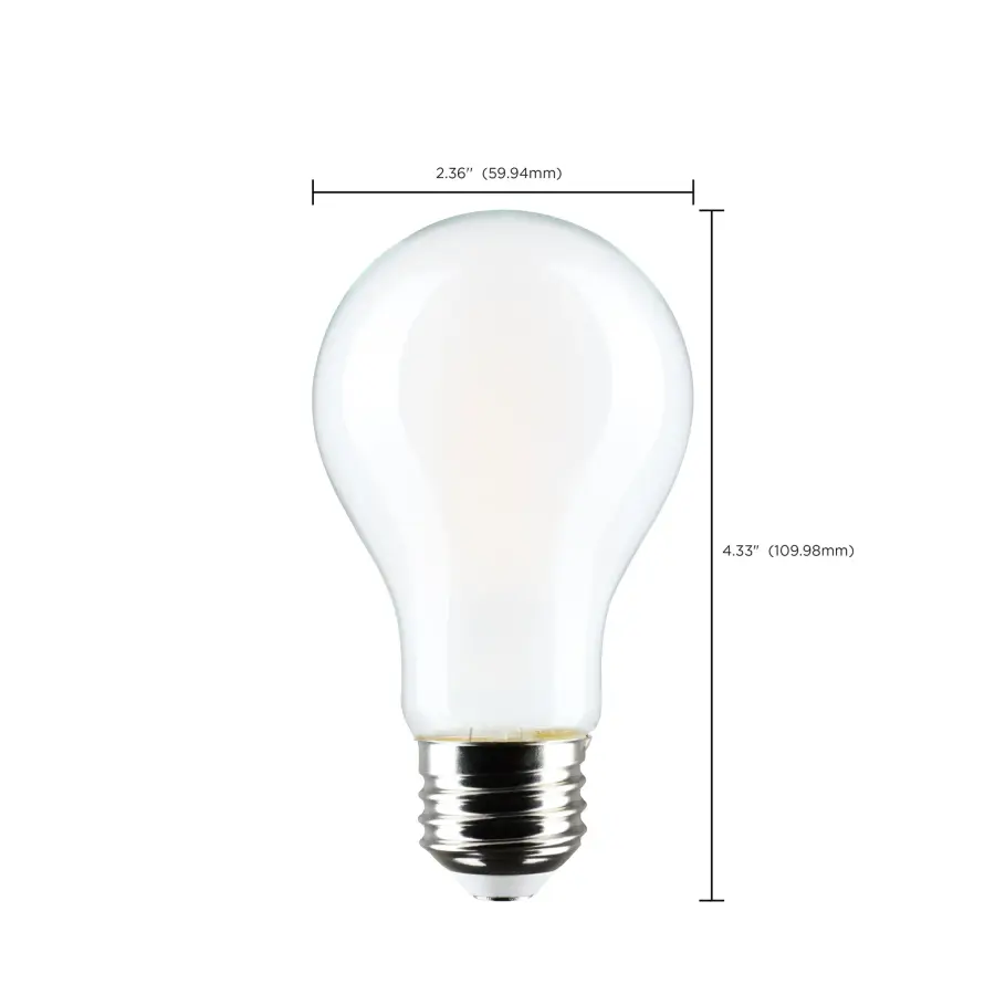 8 Watt LED A19 - 3000K-2000K Warm Dimming - Medium Base - Frost Finish - Image 11