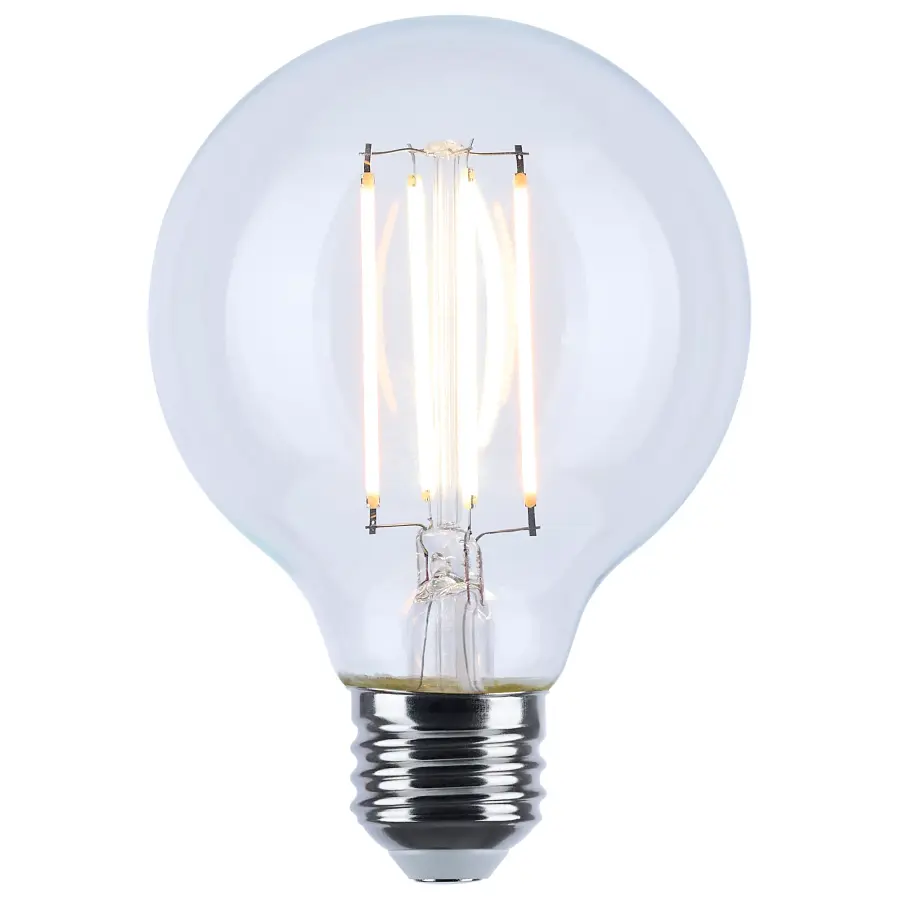 8 Watt LED G25 - 3000K-2000K Warm Dimming - Medium Base - Clear Finish - Image 2