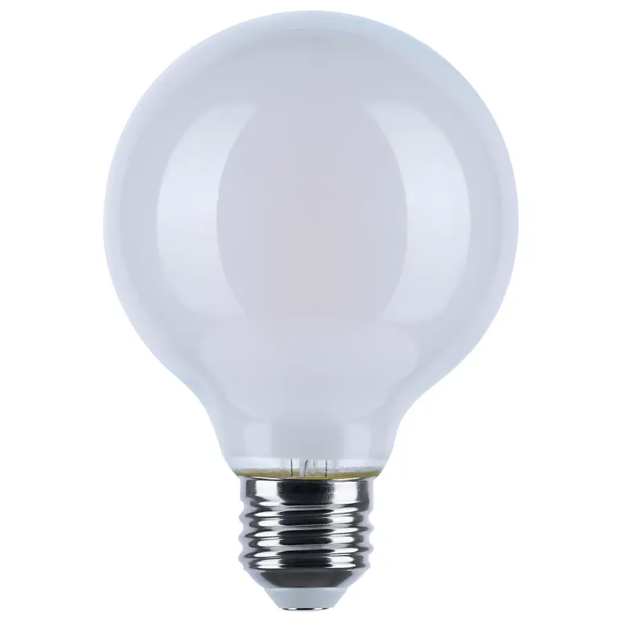 8 Watt LED G25 - 3000K-2000K Warm Dimming - Medium Base - White Finish - Image 1