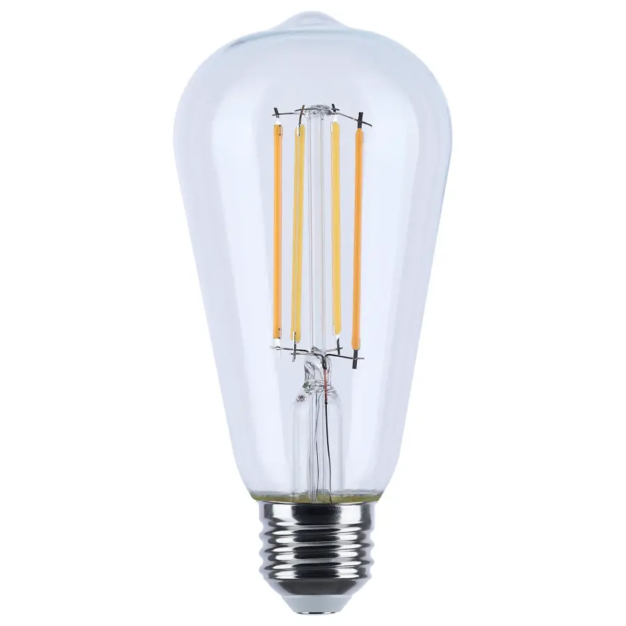8 Watt LED ST19 - 3000K-2000K Warm Dimming - Medium Base - Clear Finish - Image 1