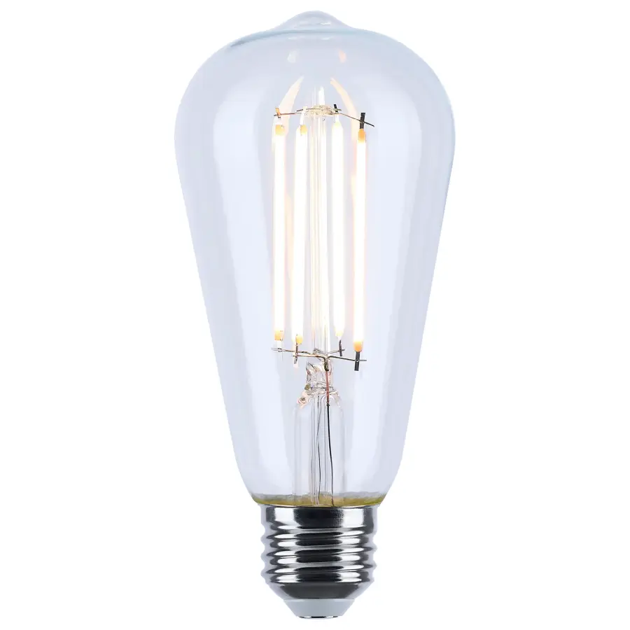 8 Watt LED ST19 - 3000K-2000K Warm Dimming - Medium Base - Clear Finish - Image 2