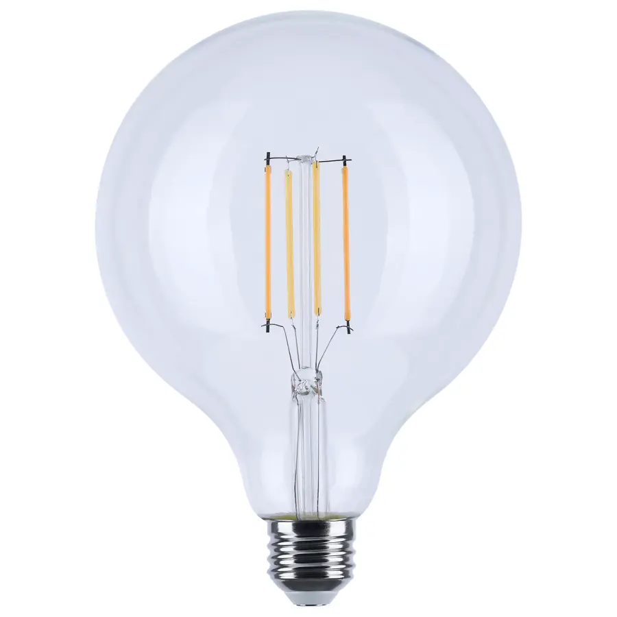 8 Watt LED G40 - 3000K-2000K Warm Dimming - Medium Base - Clear Finish - Image 1