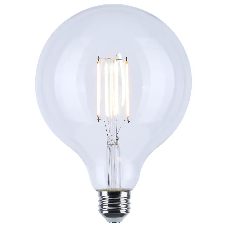 8 Watt LED G40 - 3000K-2000K Warm Dimming - Medium Base - Clear Finish - Image 2