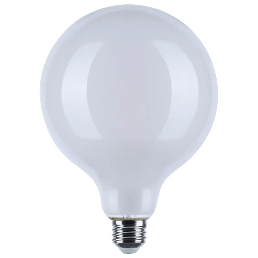 8 Watt LED G40 - 3000K-2000K Warm Dimming - Medium Base - White Finish - Image 1