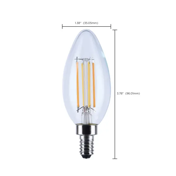 4.5 Watt LED B11 - 3000K-2000K Warm Dimming - Candelabra Base - Clear Finish - Image 11