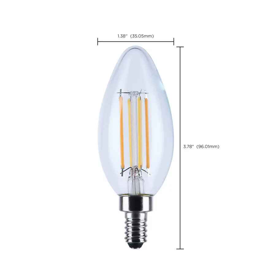 4.5 Watt LED B11 - 3000K-2000K Warm Dimming - Candelabra Base - Clear Finish - Image 11