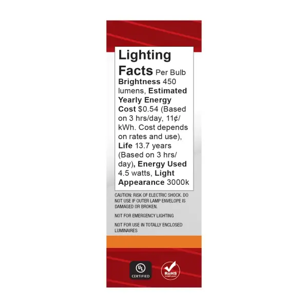 4.5 Watt LED B11 - 3000K-2000K Warm Dimming - Medium Base - Clear Finish - Image 8