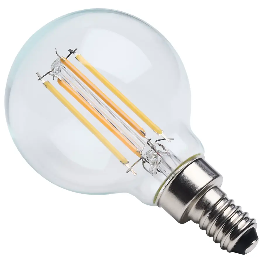 4.5 Watt LED G16.5 - 3000K-2000K Warm Dimming - Candelabra Base - Clear Finish - Image 3