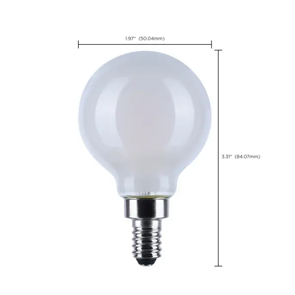 4.5 Watt LED G16.5 - 3000K-2000K Warm Dimming - Candelabra Base - White Finish - Image 11