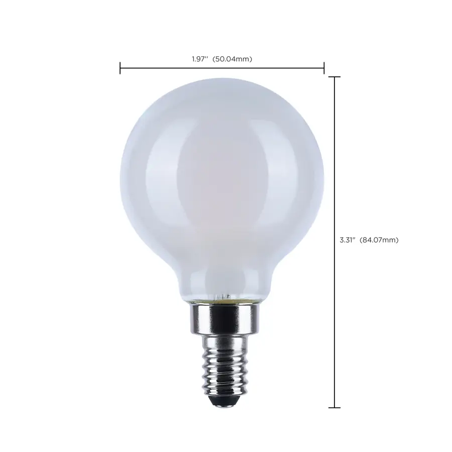 4.5 Watt LED G16.5 - 3000K-2000K Warm Dimming - Candelabra Base - White Finish - Image 11