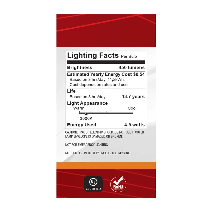 4.5 Watt LED A15 - 3000K-2000K Warm Dimming - Medium Base - Frost Finish - Image 8