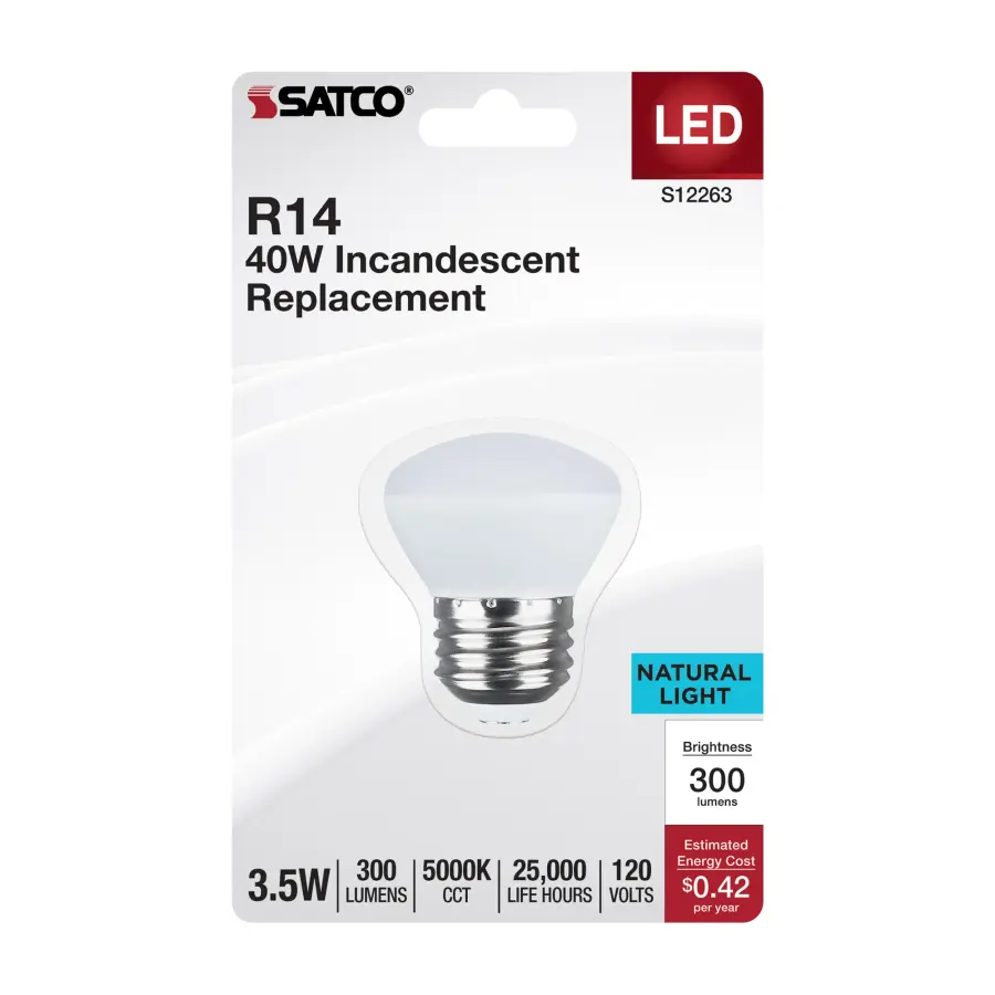 3.5 Watt - R14 LED - Medium Base - 5000K CCT - Frost Finish - 120 Volt - Image 2