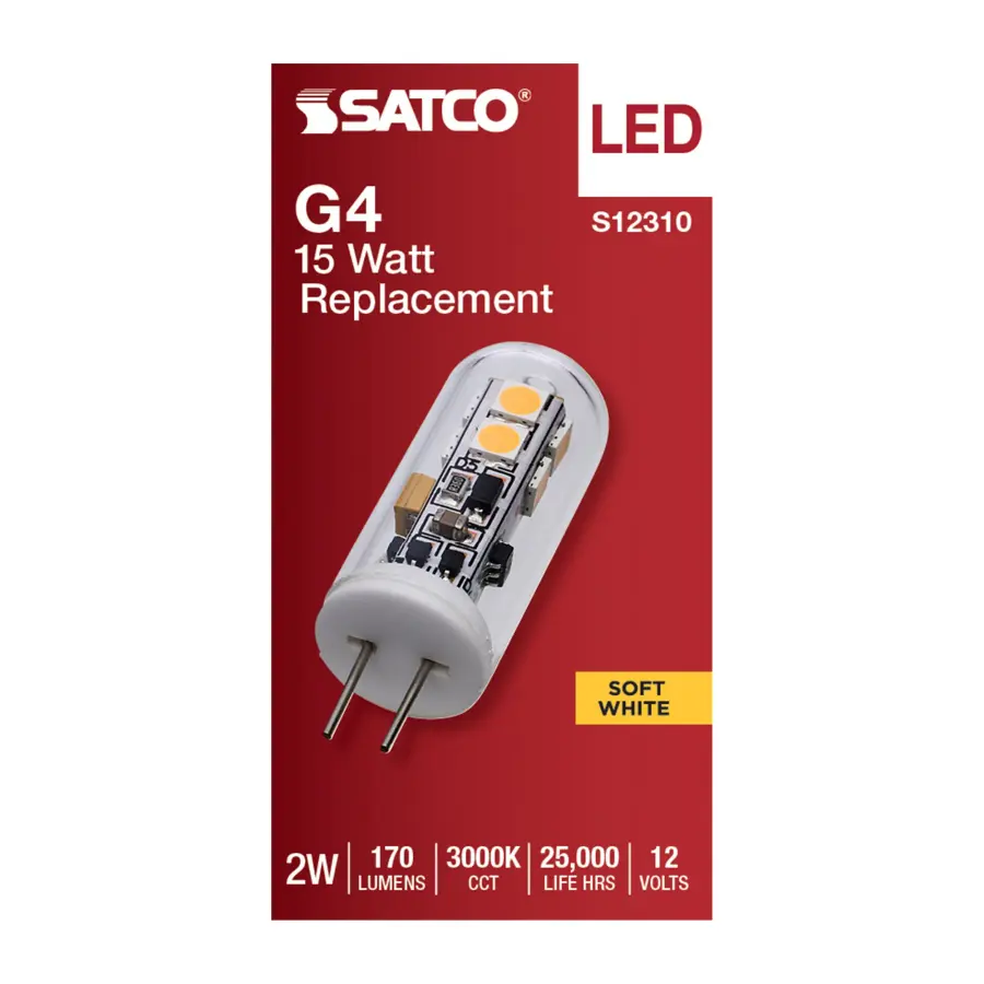 2 Watt T4 LED - Clear Finish - Bi Pin G4 Base - 3000K - 12 Volt - Image 3