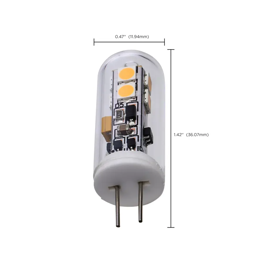 2 Watt T4 LED - Clear Finish - Bi Pin G4 Base - 3000K - 12 Volt - Image 8