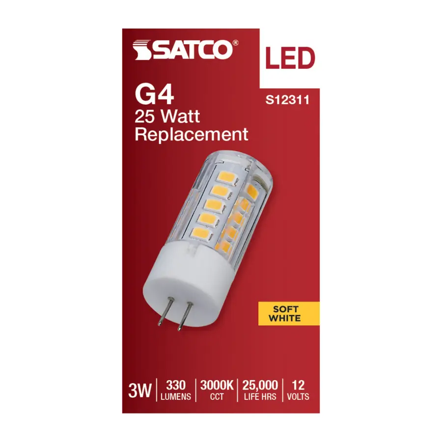 3 Watt T5 LED - Clear Finish - Bi Pin G4 Base - 3000K - 12 Volt - Image 3