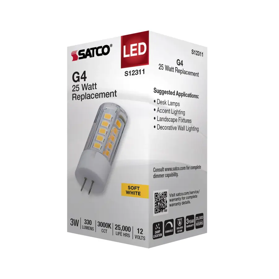 3 Watt T5 LED - Clear Finish - Bi Pin G4 Base - 3000K - 12 Volt - Image 6