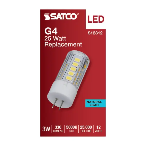 3 Watt T5 LED - Clear Finish - Bi Pin G4 Base - 5000K - 12 Volt - Image 3