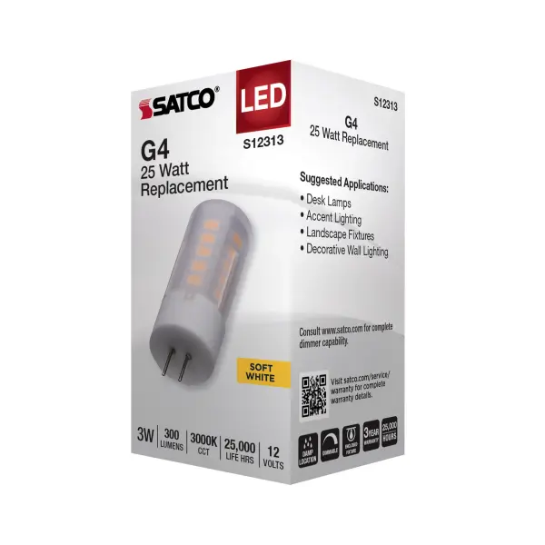 3 Watt T5 LED - Frost Finish - Bi Pin G4 Base - 3000K - 12 Volt - Image 6