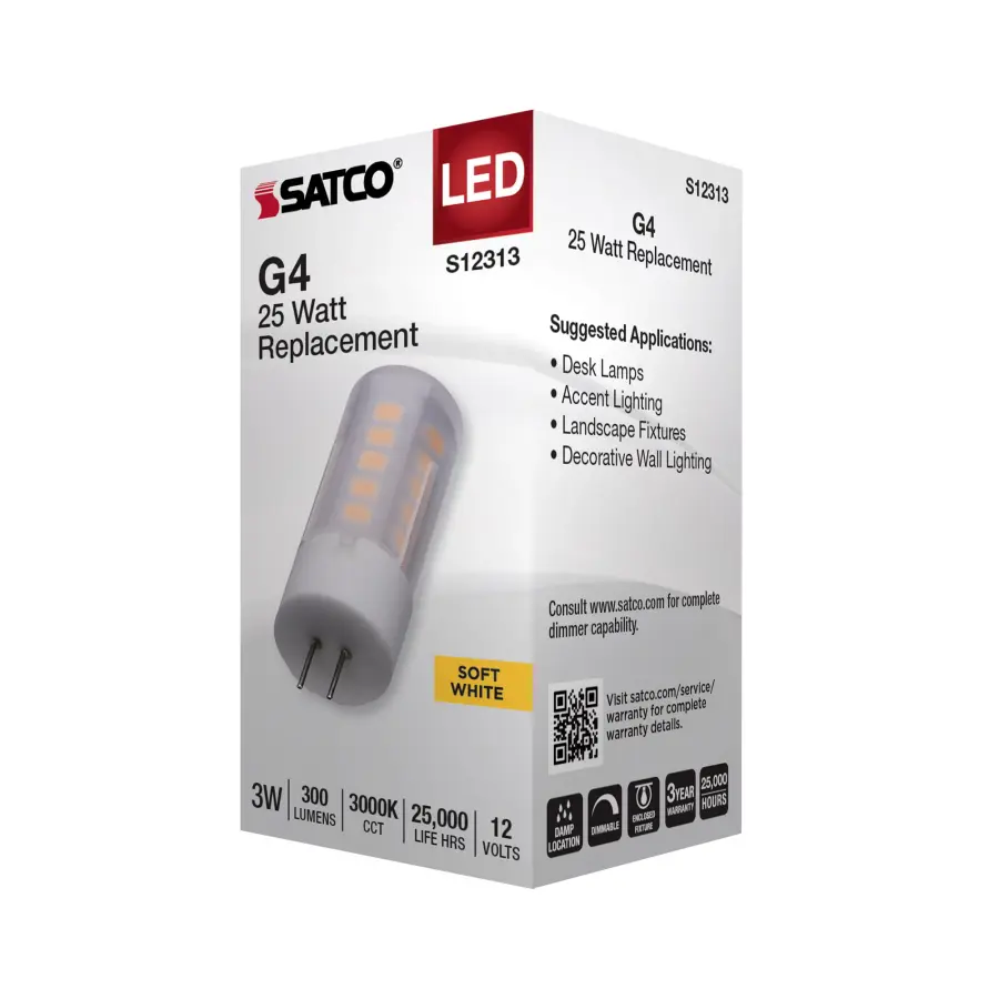 3 Watt T5 LED - Frost Finish - Bi Pin G4 Base - 3000K - 12 Volt - Image 6