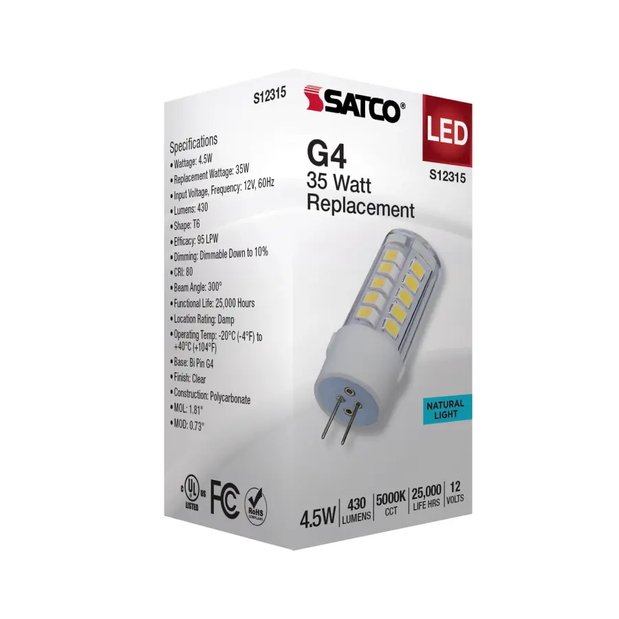 4.5 Watt T6 LED - Clear Finish - Bi Pin G4 Base - 5000K - 12 Volt - Image 7