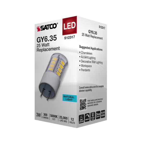 3 Watt T5 LED - Clear Finish - GY6.35 Base - 5000K - 12 Volt - Image 6