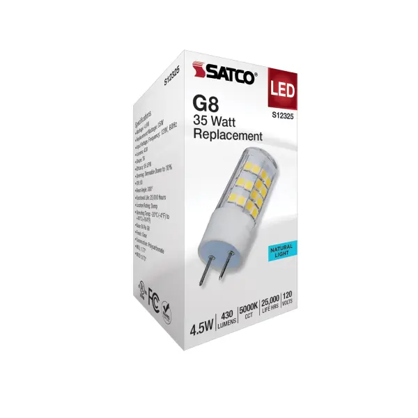 4.5 Watt T6 LED - Clear Finish - G8 Base - 5000K - 120 Volt - Image 6