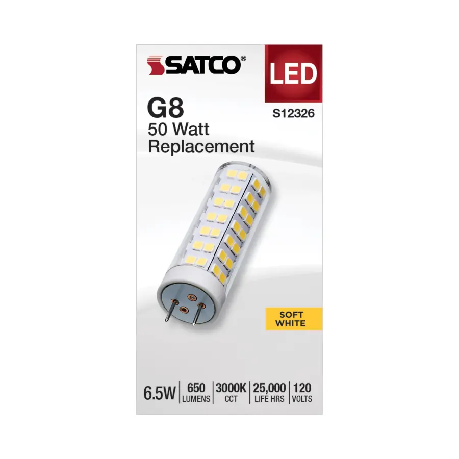 6.5 Watt T6 LED - Clear Finish - G8 Base - 3000K - 120 Volt - Image 2