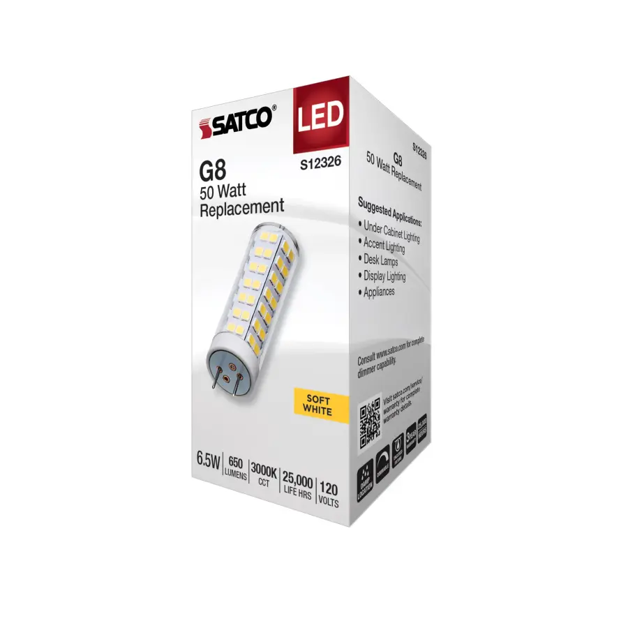 6.5 Watt T6 LED - Clear Finish - G8 Base - 3000K - 120 Volt - Image 7