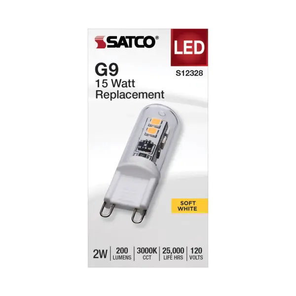 Transform your surroundings with SATCO NUVO's selection of GY6.35, G8, and G9 Halogen replacement lamps, engineered for optimal energy efficiency and affordability. Offering a range of shapes, bases, CCT's, and finishes, these lamps utilize cutting-edge LED technology for substantial long-term savings. Emitting a 300-degree omni-directional light, these lamps are ideal for accentuating various settings including chandeliers, display lighting, landscapes, and displays. Explore our diverse selection to find the perfect lighting solution to deliver brilliantly focused light, tailored to meet your requirements. - alternate view