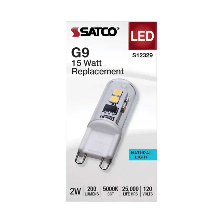 2 Watt T4 LED - Clear Finish - G9 Base - 5000K - 120 Volt - Image 2