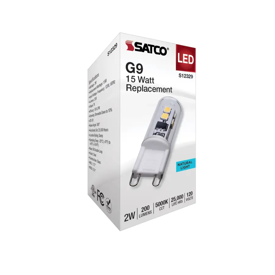 2 Watt T4 LED - Clear Finish - G9 Base - 5000K - 120 Volt - Image 6