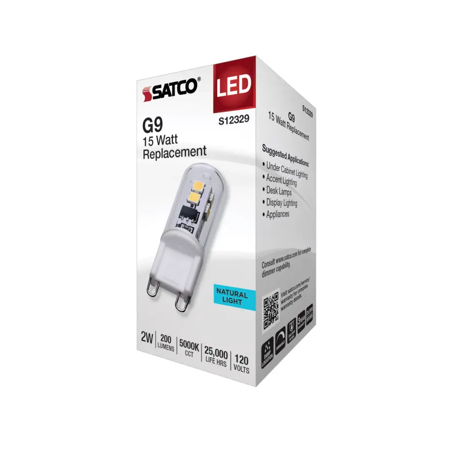 2 Watt T4 LED - Clear Finish - G9 Base - 5000K - 120 Volt - Image 7