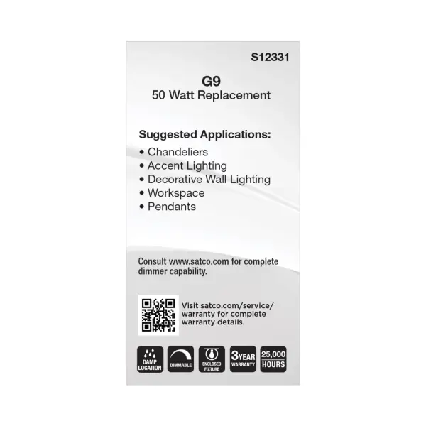 6.5 Watt T6 LED - Clear Finish - G9 Base - 3000K - 120 Volt - Image 4