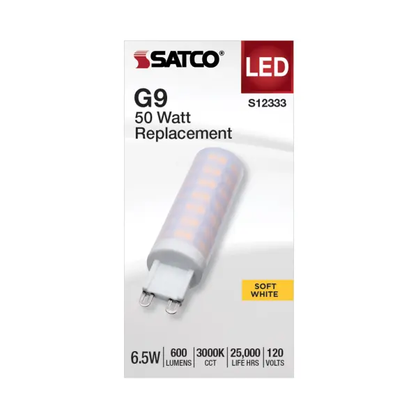Transform your surroundings with SATCO NUVO's selection of GY6.35, G8, and G9 Halogen replacement lamps, engineered for optimal energy efficiency and affordability. Offering a range of shapes, bases, CCT's, and finishes, these lamps utilize cutting-edge LED technology for substantial long-term savings. Emitting a 300-degree omni-directional light, these lamps are ideal for accentuating various settings including chandeliers, display lighting, landscapes, and displays. Explore our diverse selection to find the perfect lighting solution to deliver brilliantly focused light, tailored to meet your requirements. - alternate view