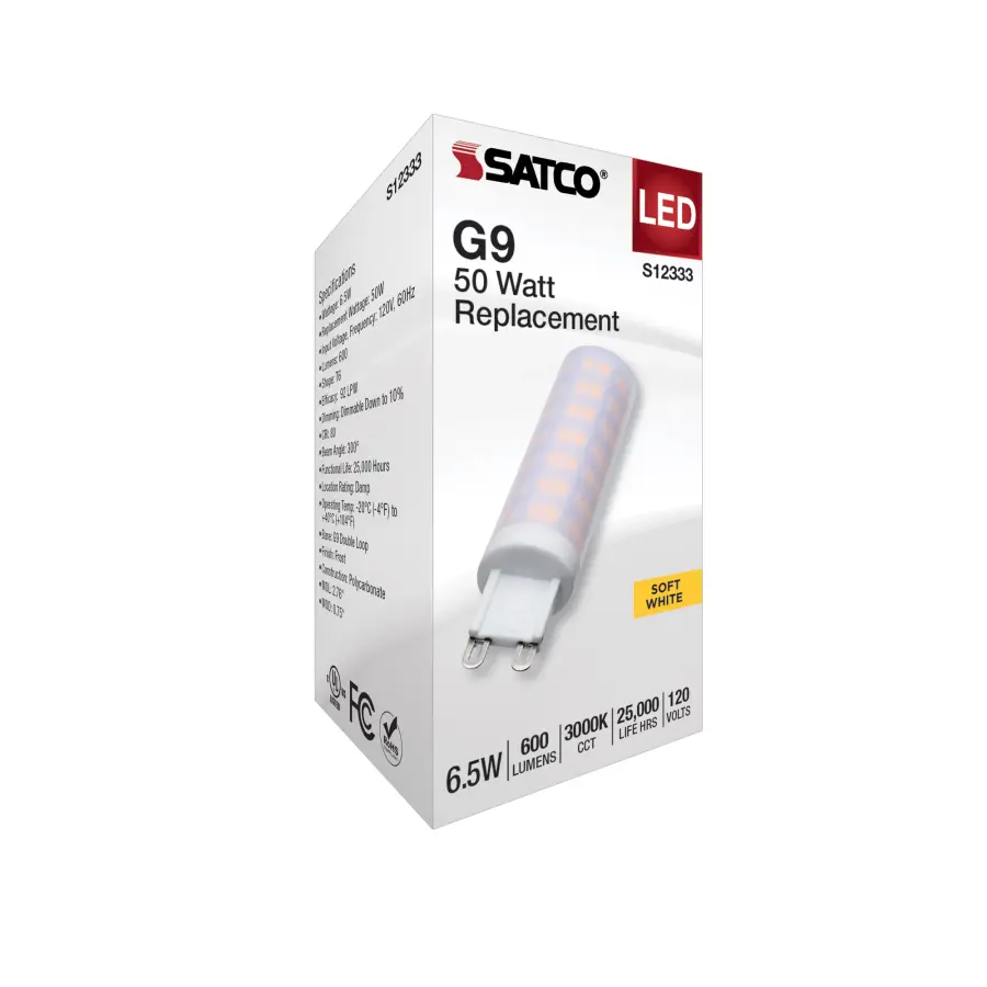 6.5 Watt T6 LED - Frost Finish - G9 Base - 3000K - 120 Volt - Image 6