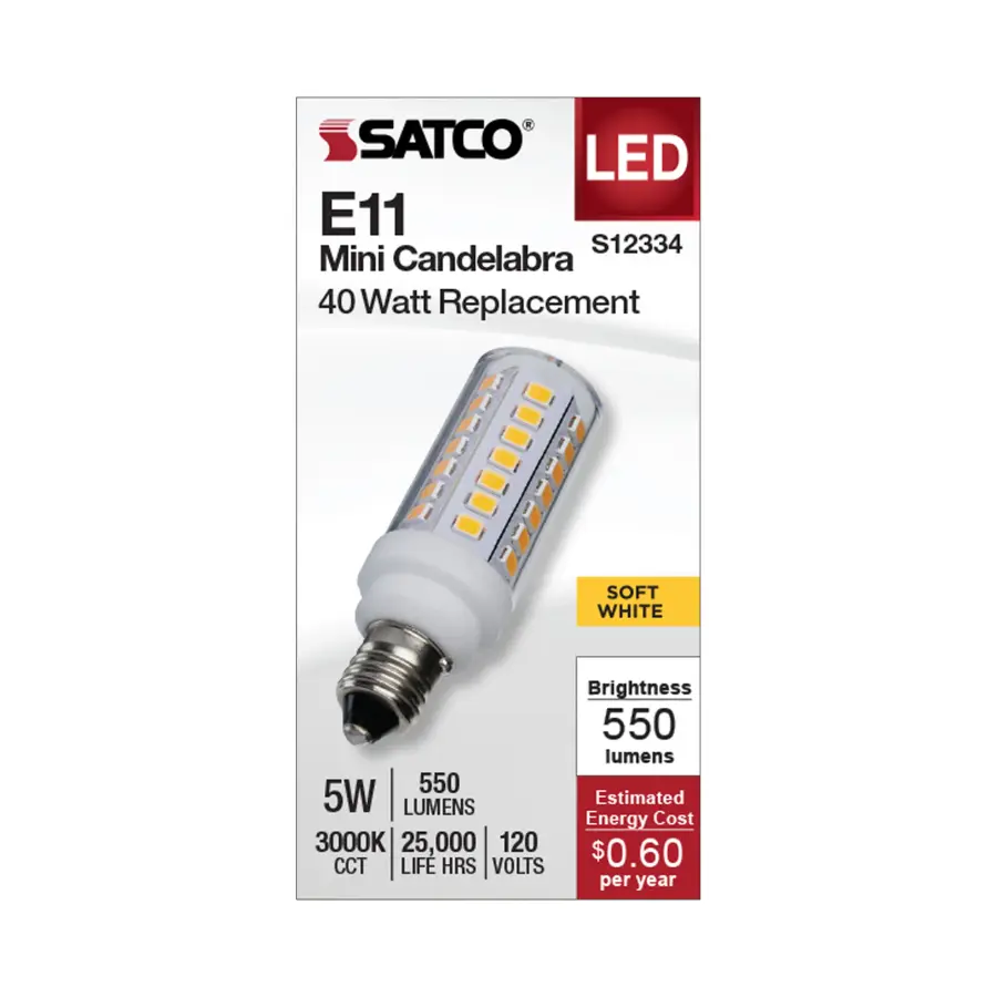 5 Watt T6 LED - Clear Finish - E11 Base - 3000K - 120 Volt - Image 2